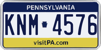 PA license plate KNM4576