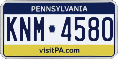 PA license plate KNM4580