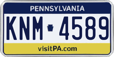 PA license plate KNM4589