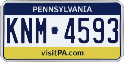 PA license plate KNM4593