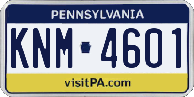 PA license plate KNM4601