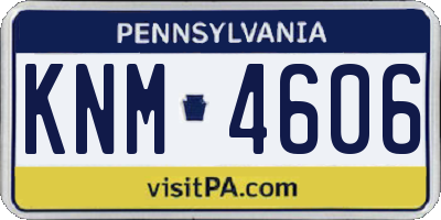 PA license plate KNM4606