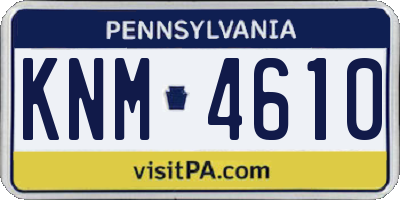 PA license plate KNM4610
