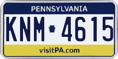 PA license plate KNM4615