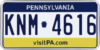 PA license plate KNM4616