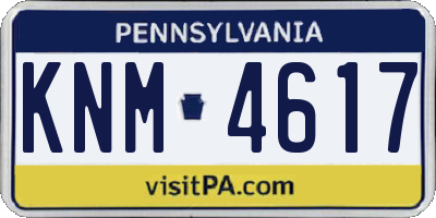 PA license plate KNM4617
