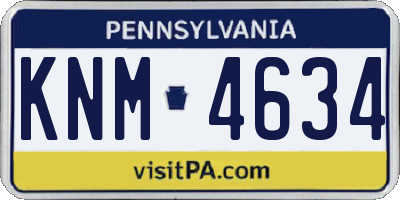PA license plate KNM4634