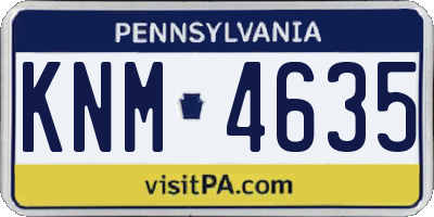PA license plate KNM4635