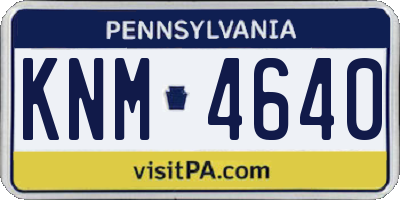PA license plate KNM4640