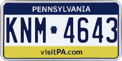 PA license plate KNM4643
