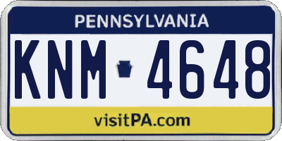 PA license plate KNM4648