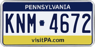 PA license plate KNM4672