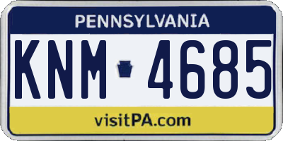 PA license plate KNM4685