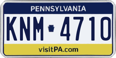 PA license plate KNM4710
