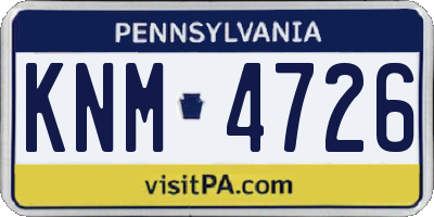 PA license plate KNM4726