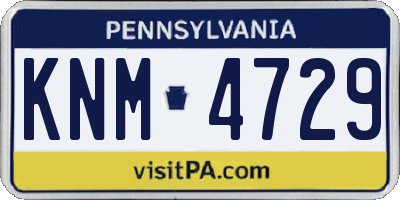 PA license plate KNM4729