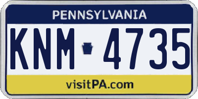 PA license plate KNM4735