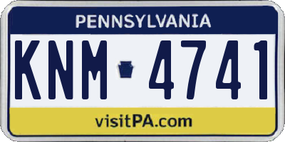 PA license plate KNM4741
