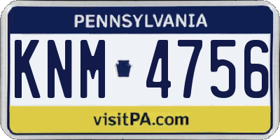 PA license plate KNM4756