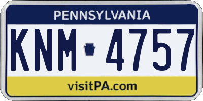 PA license plate KNM4757