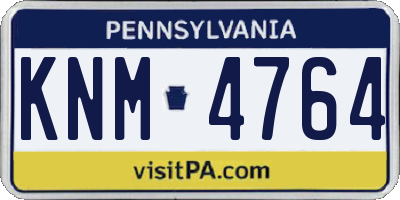 PA license plate KNM4764