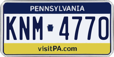 PA license plate KNM4770