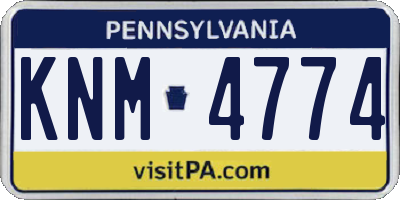 PA license plate KNM4774