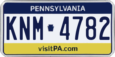 PA license plate KNM4782