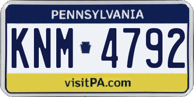 PA license plate KNM4792