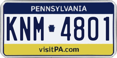 PA license plate KNM4801
