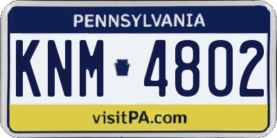 PA license plate KNM4802