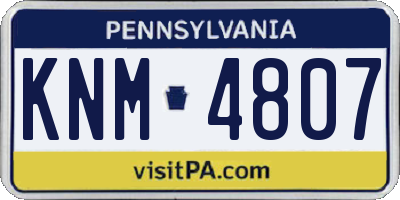 PA license plate KNM4807