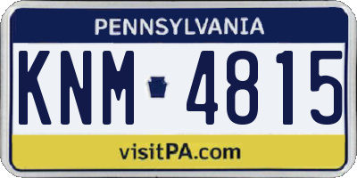 PA license plate KNM4815