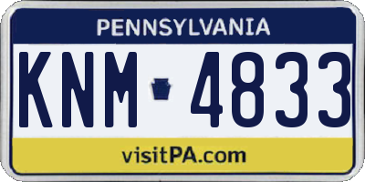 PA license plate KNM4833