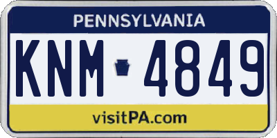 PA license plate KNM4849