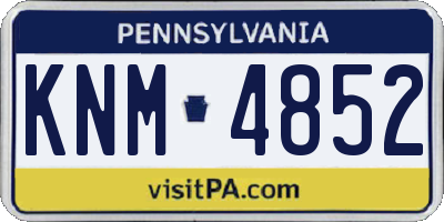 PA license plate KNM4852