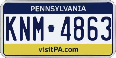 PA license plate KNM4863