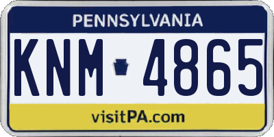 PA license plate KNM4865