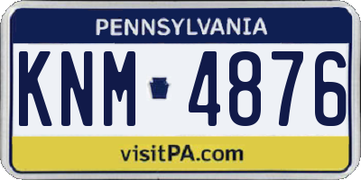PA license plate KNM4876