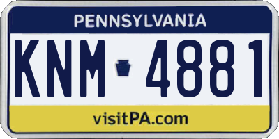 PA license plate KNM4881