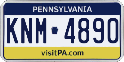 PA license plate KNM4890
