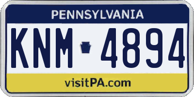 PA license plate KNM4894