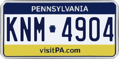 PA license plate KNM4904