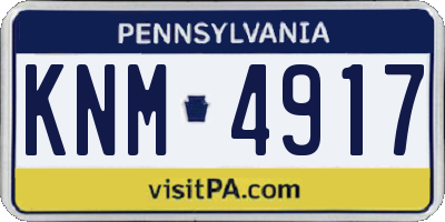 PA license plate KNM4917