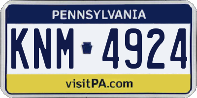 PA license plate KNM4924