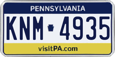 PA license plate KNM4935