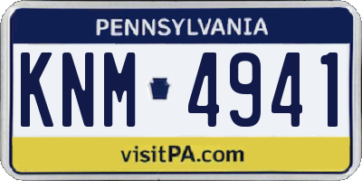 PA license plate KNM4941