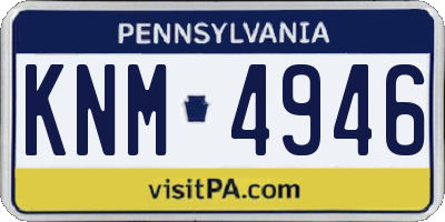 PA license plate KNM4946