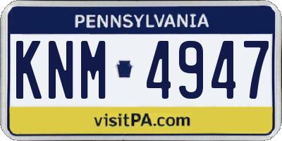 PA license plate KNM4947
