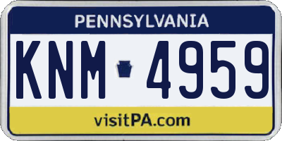 PA license plate KNM4959